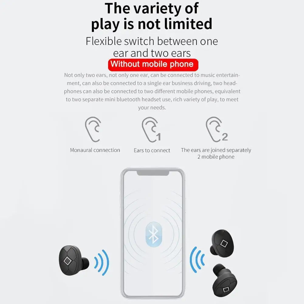 

V5/V6 TWS Wireless Waterproof Earphones HiFi Headset Bluetooth Phone Headset For Smart Cancelling 5.0 Noise Gaming Earbuds Q1I2