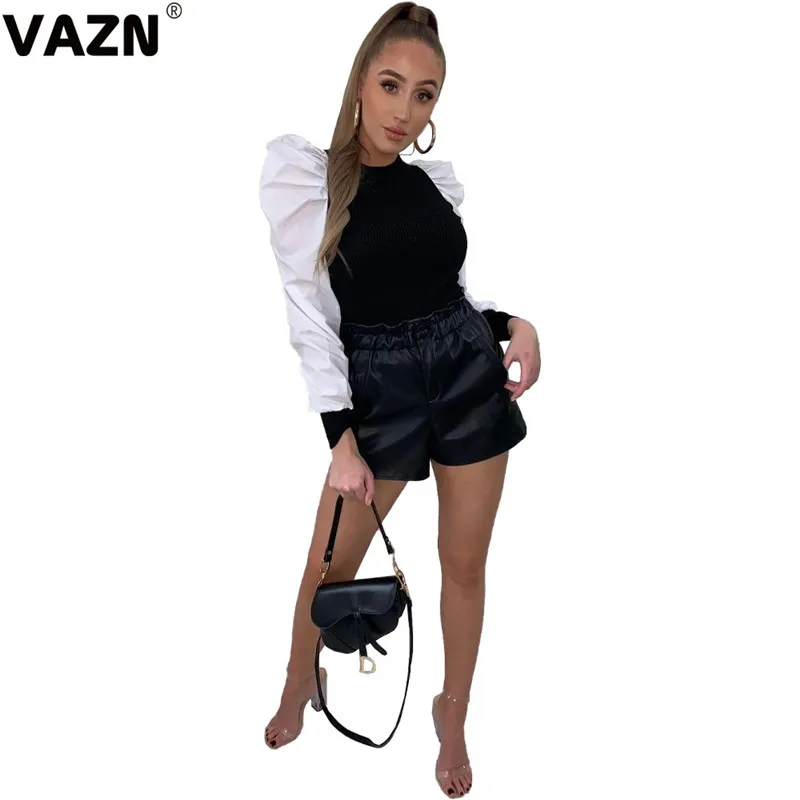 VAZN,, розовая, черная, популярная, для девушек, с круглым вырезом, элегантная, для офиса, для женщин, Сексуальная футболка, тройники, с бисером, с длинным рукавом