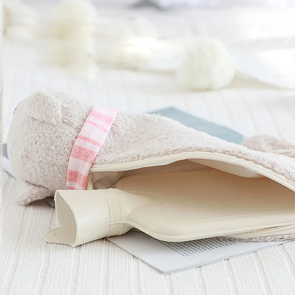 Cartoon Hot Water Bag Rubber Lining Hand Warmer Warming Bottle Feet Warm Hand Warmer Plush Toy Pocket Hand Feet Hot Water Bags