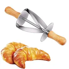Круассан чайник из нержавеющей стали роликовые ломтики с дубовой ручкой идеальной формы тесто, роликовый нож кухонные инструменты для выпечки