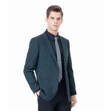Мужской шерстяной костюм, приталенный пиджак с двумя пуговицами, осенний зимний костюм, Блейзер, свадебное пальто для жениха