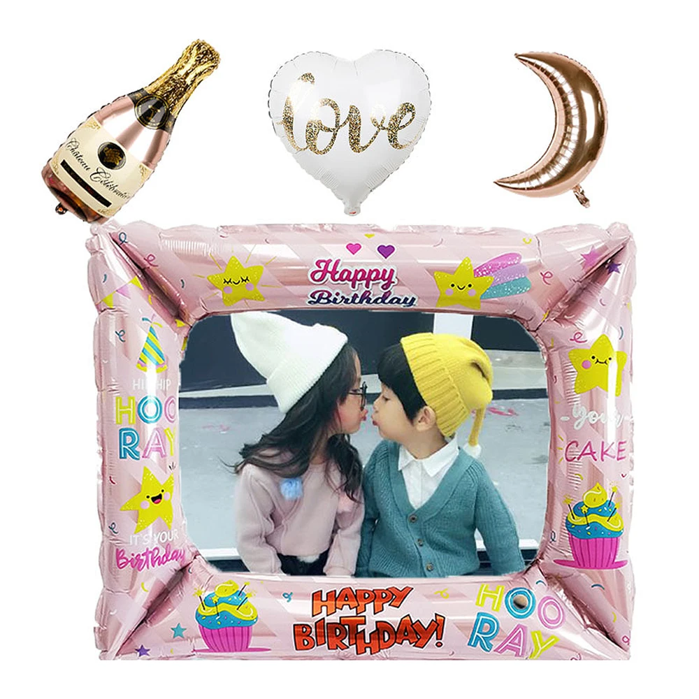 1 шт Детские День рождения фоторамка Фольга пленки воздушный шар для Семья декор