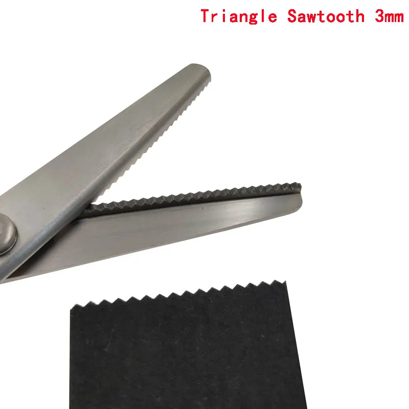3MM Triangular Tooth Высокая марганцевая сталь 2-10 мм треугольник круглый волнистый пилообразный узор кружева кожа Портной Ножницы DIY шитье одежды и ткань ножницы - Цвет: 3MM Triangular Tooth