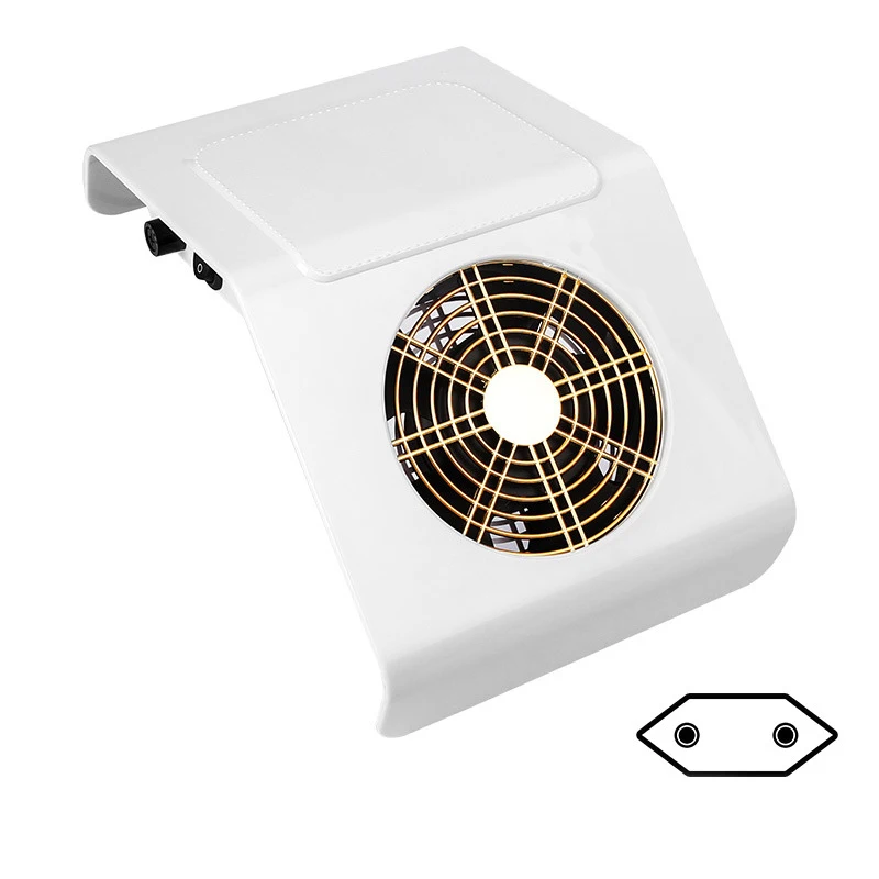 40W Dust Collector Fan professional Nail Dust Suction Dust Collecting Bag Nail Art Manicure Machine Tools - Color: White EU Plug