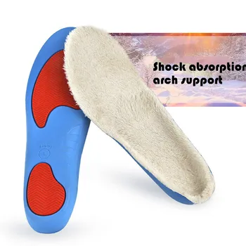 

Winter Warm Insole Arch Support Shock Absorbing Shoe Pad Inserts Sole Thick Plush Pu cushion Sports Insoles For Shoes Men Women