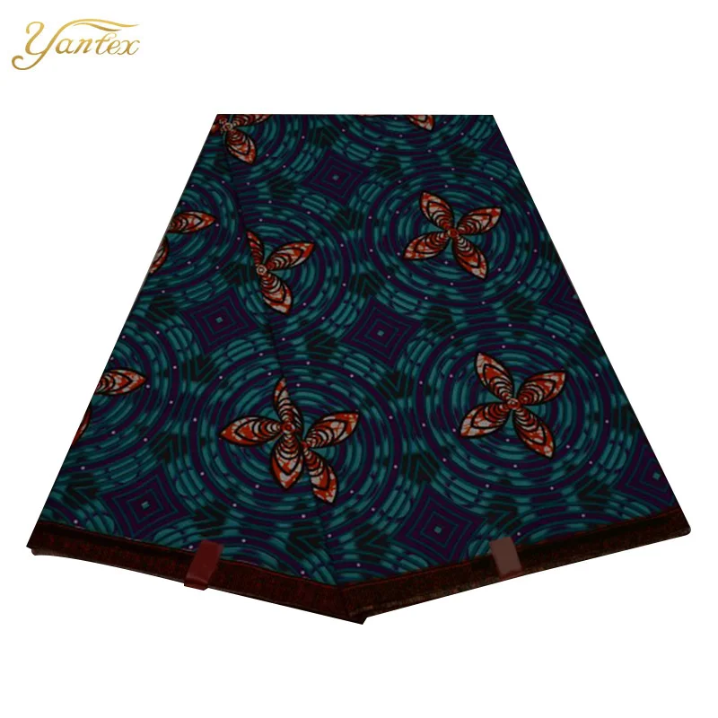 YANTEXTILE новая Анкара ткань Африканский настоящий воск принт Tissu Africain 6 ярдов настоящий воск Африканский батик ткань для свадебного платья - Цвет: 18050003