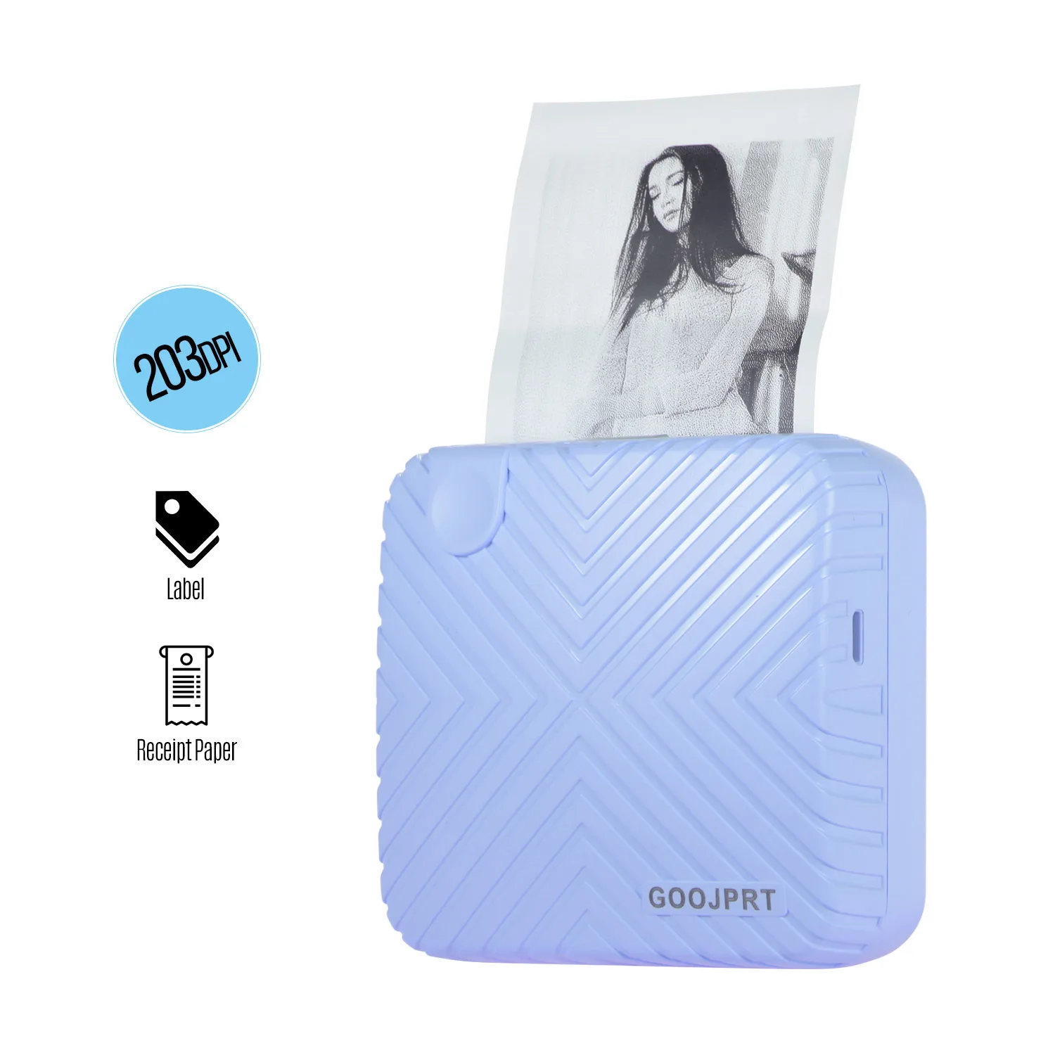 Only Printer Blue GOOJPRT P6 203 точек/дюйм фотопринтер Портативный BT беспроводной Термальный чековый стикер для этикеток Memo AR фото Изображение для подарков - Цвет: Only Printer Blue