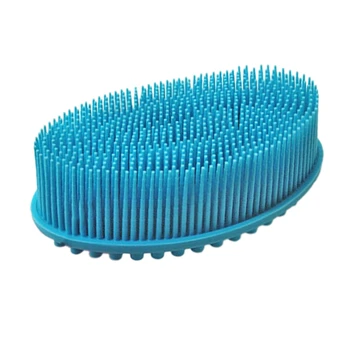 

Blue Soft Silicone Body Brush Massage Scrub Bath Brush For Baby Shower Washing Exfoliating Gloves Foot Scrubber