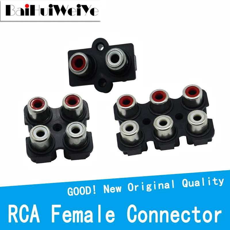 5Pcs/Lot 2/4/6 Hole RCA Female Stereo Audio Jack AV Audio Input Socket Connector Lotus Row Amplifier Interface Signal Connection au 204 stereo audio mixer distributor signal selector switcher 2 input 4 output 3 5mm individually controls headphones amplifi