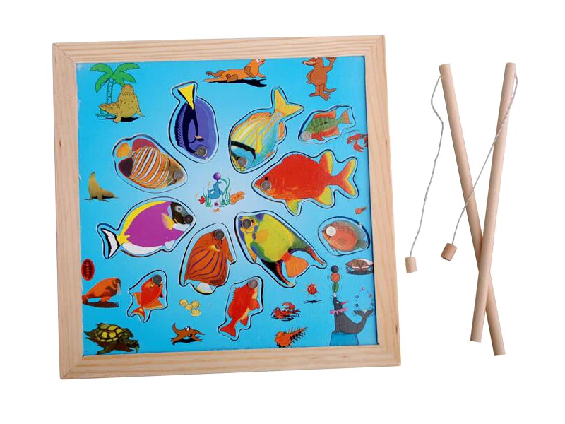 New Fishing Toy Set Suit Magnetic Toys Baby Children Gifts Toys Christmas Year Board Water for Fishing Play New Wooden