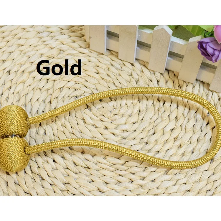 Магнитный держатель штор Магнитный жемчуг мяч галстук веревка с занавеской аксессуары домашний текстильные аксессуары магнит галстук веревка - Цвет: T0054-Gold