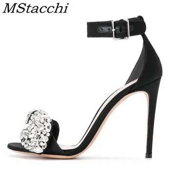 

MStacchi Women Luxury Rhinestones Pumps Women Pointed Toe High Heels Shoes Woman 8CM 10CM Fine Heel Wedding Shoes Ladies Sandals