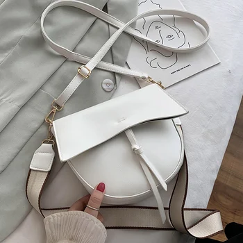 

Vintage Solid color Crossbody Saddle bag 2020 New High-quality PU Leather Women's Designer Handbag Travel Shoulder Messenger Bag