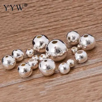 

100pcs/Bag 925 Sterling Silver Beads Charm Shining Elegance Round White Charms Fit Original Pandora Bracelets Women Diy Jewelry
