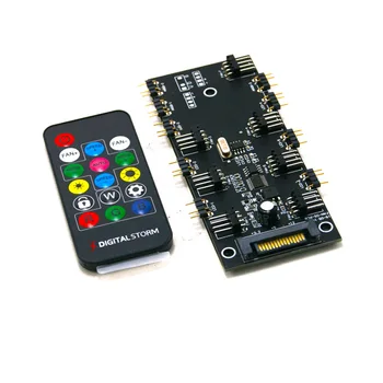 

4Pin 3Pin Fan Lighting + Fan Hub ARGB PWM 16-key RF Remote SATA Power Supply One-piece Controller For PWM Symphony