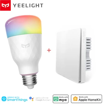 

Yeelight Smart LED Bulbs Light With Wireless Smart Switch Set 1S YLDP13YL E27 Bulb + YLKG12YL Single Button Smart Switch Mi Home