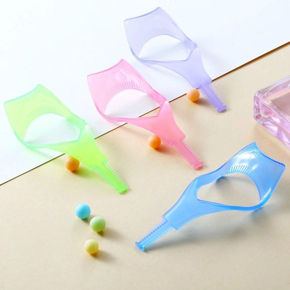 3 In 1 Makeup Mascara Shield Guard Eye Lash Mascara Applicator Comb Eyelash Curling makeup Brush Curler Cosmetics Tools