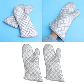 

1 Pair of Heat Insulation Gloves Cotton Cloth Heat-resistant Baking Gloves for Baker Kitchen