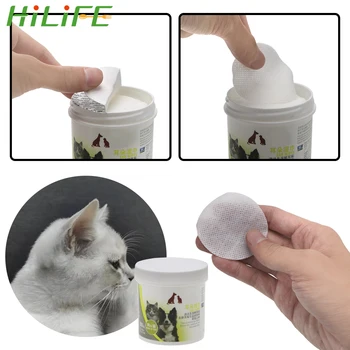

HILIFE 100 Pcs/lot Stop Itching Gentle Cleaning Pet Ear Cleaner Wipes for Dogs Keep Hygiene