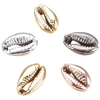 

50 Pcs Jewelry Making Accessories Shell Beads With Holes Gifts Handmade Bracelet Decorative Natural DIY Electroplated Necklace