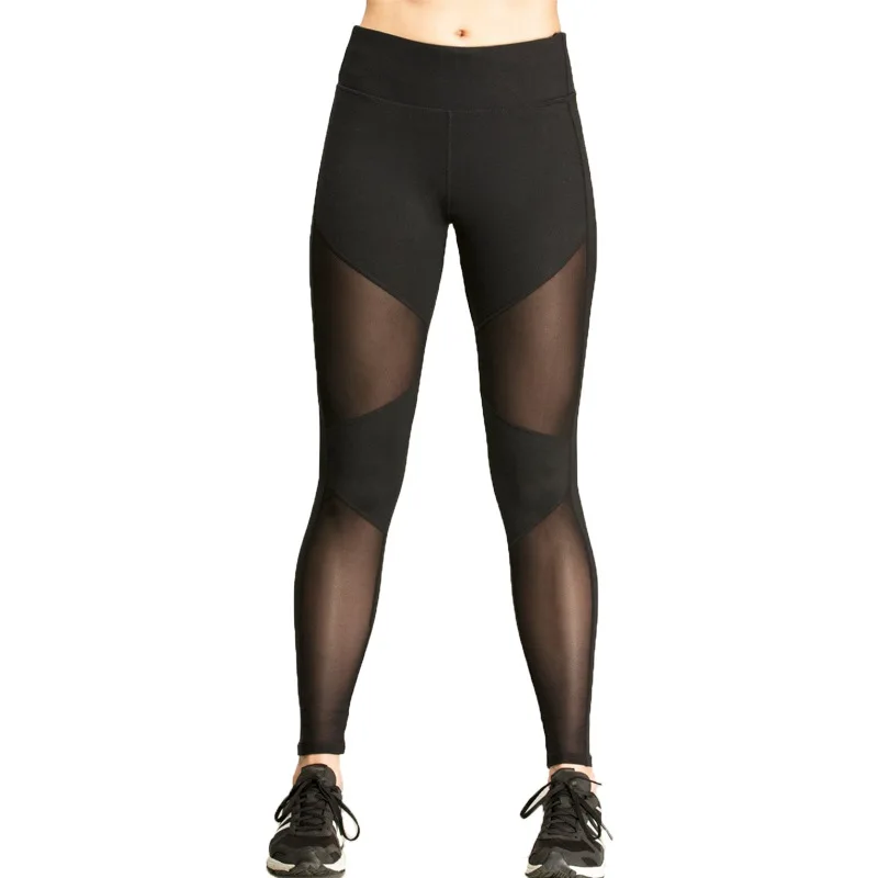 

Europe And America Autumn New Style Foreign Trade Four Needle Six Line Yoga Pants Triangular Gauze Joint High-waisted Sports Yog
