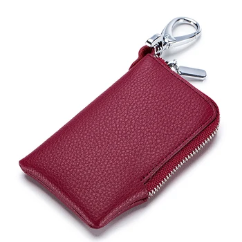 

Unisex Key Case Soft Genuine Leather Coin Purse Butler Small Key Box Key Storage Bag Key Case