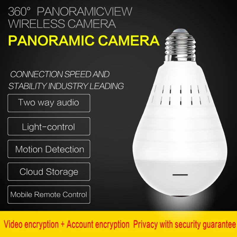 E27 светодиодный свет 960P Беспроводная панорамная Домашняя безопасность WiFi "рыбий глаз" лампа ip-камера в форме лампы 360 градусов домашняя камера безопасности лампа