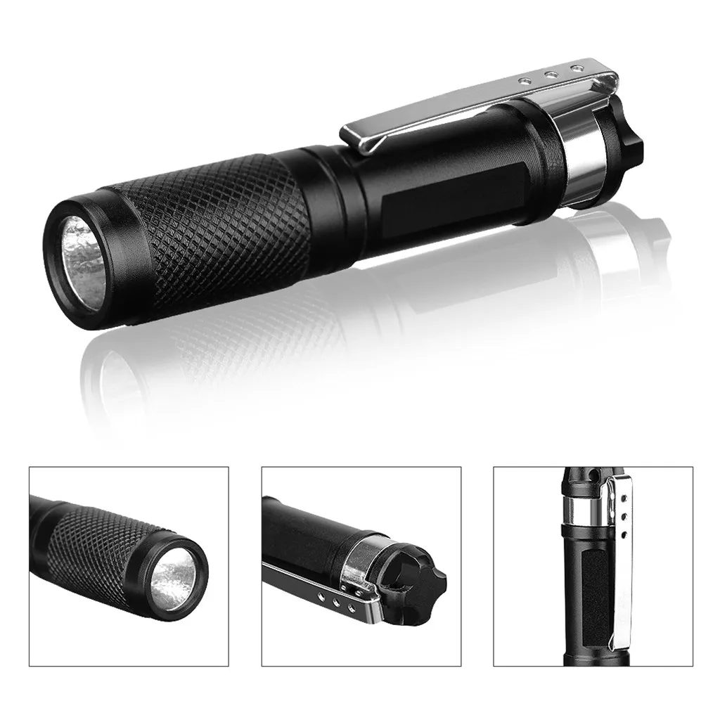 

2019 new hot fashion Mini LED Penlight Flashlight Torch Clip Pocket Waterproof Lamp Light AAA high quality Purchasing