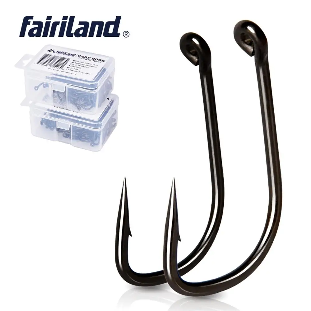 50 PCS 100pcs/Lot Barbed Hooks PTFE Coated High Carbon Steel TFSH-B Carp  Fishing Hook For Fishing With Free Box