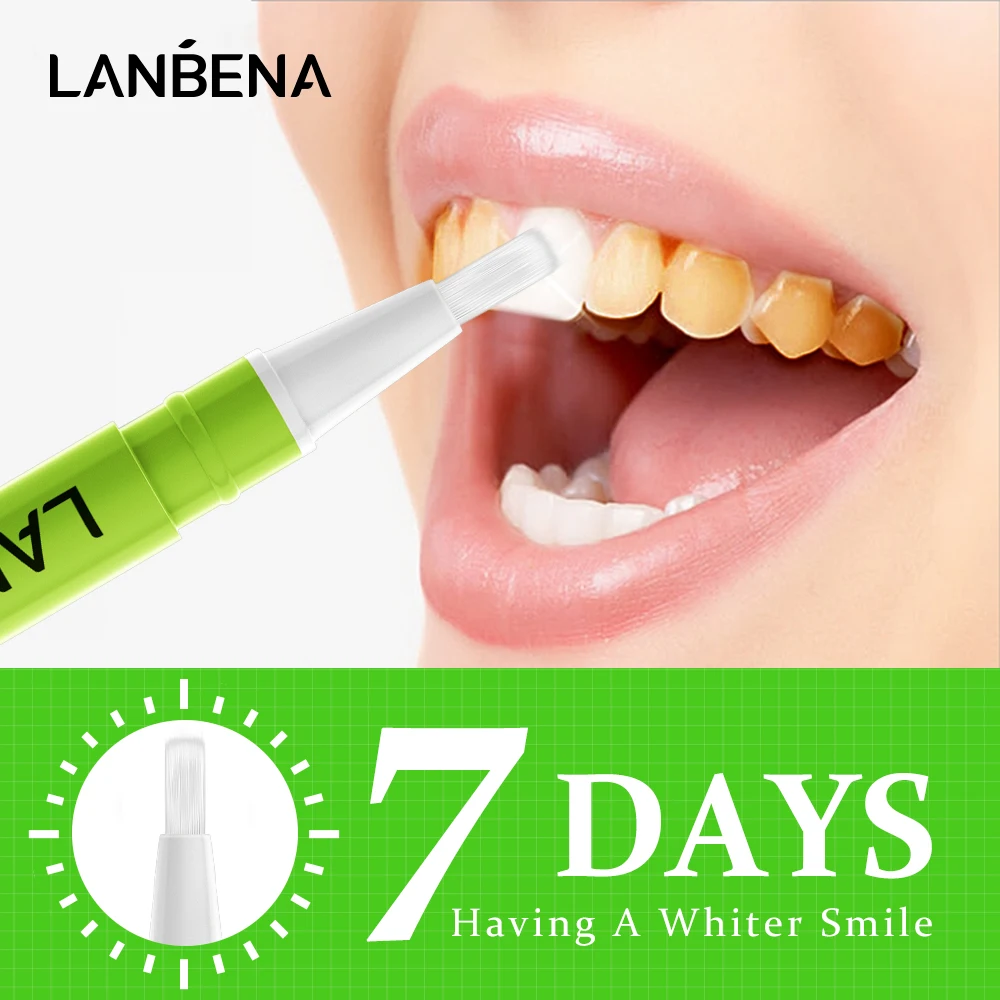 LANBENA 7 Days Teeth Whitening Pen Lemon Lime Oral Hygiene Gel Whiten Tooth Effective Remove Plaque Stains Dental Security Tools | Красота и