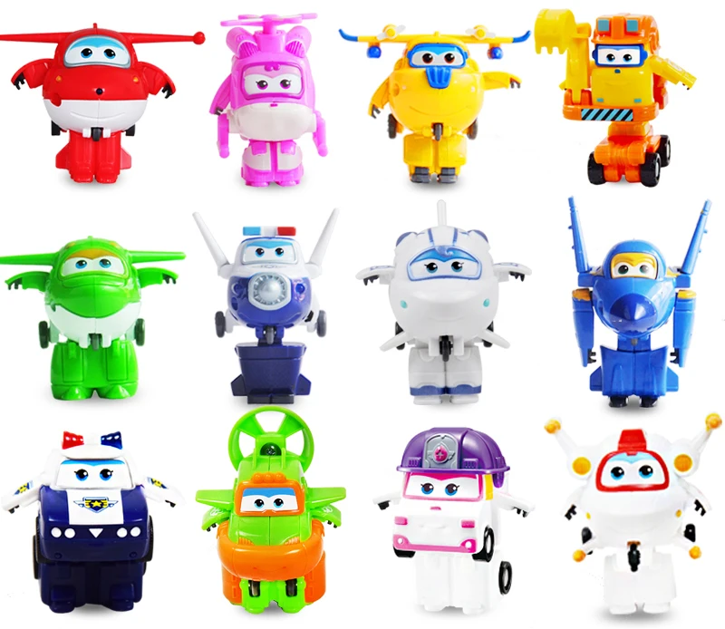 

Super Flash Animation Mini Transformation Le Di /Duo Duo /Mi Ke /Qi Qi 20pcs/set Anime MINI Airplane Super Wings Toys for Child