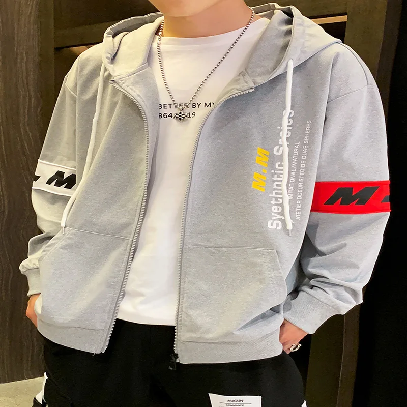 

2020 spring and autumn new men's cardigan hooded men's casual super hot trend student youth jacket jacket