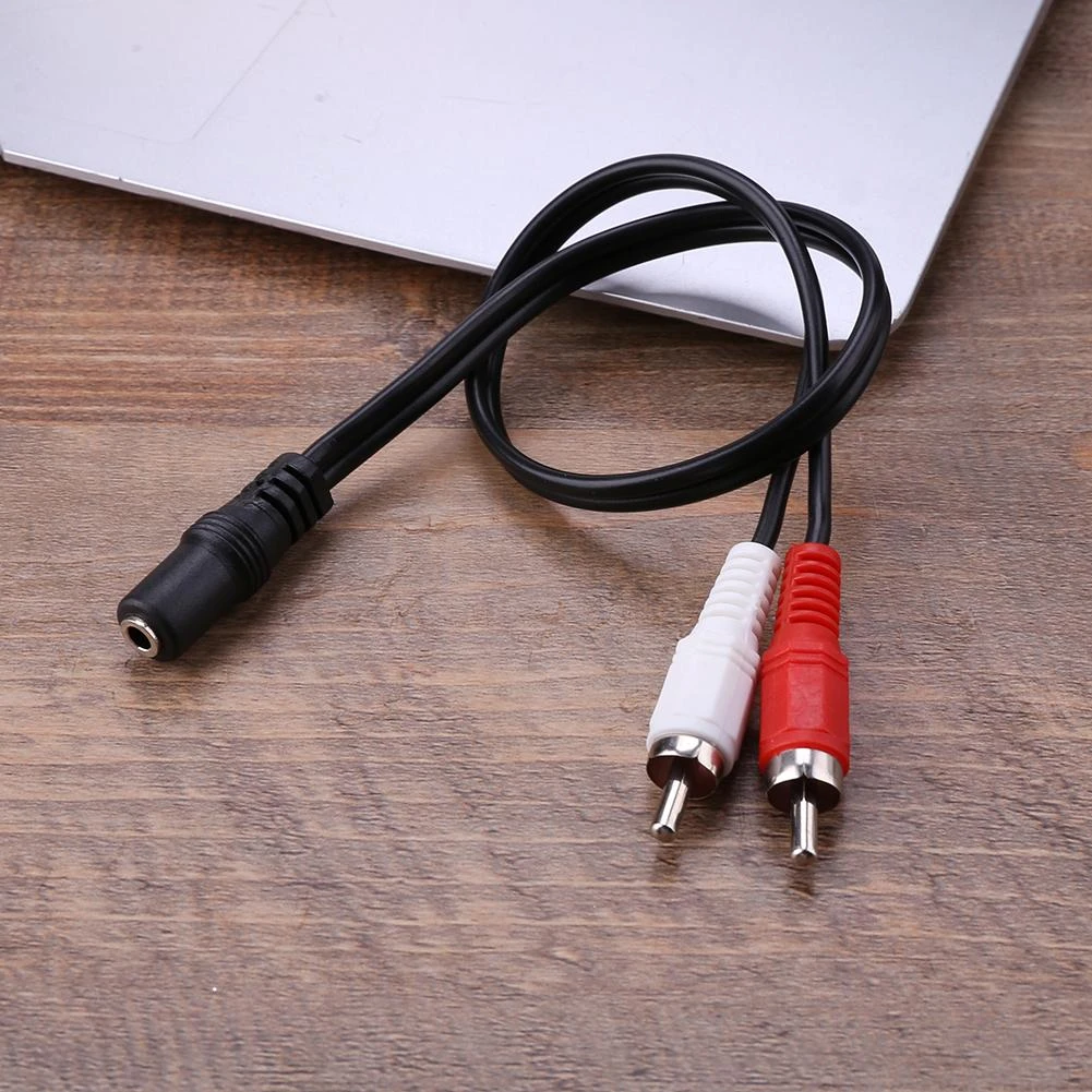 MP3/MP4 3.5mm Female Stereo to 2 RCA Male Plug Aux Audio Converter Adapter  Cable DVD TV VCD Active Speaker Red White Plug| | - AliExpress