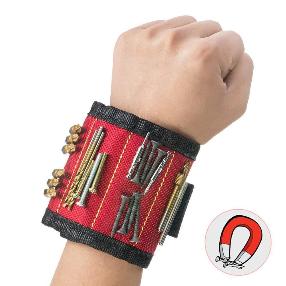 Verzoenen cabine Elektronisch 3 Rijen Polyester Magnetische Polsband Draagbare Gereedschapstas  Elektricien Pols Tool Riem Schroeven Nagels Boren Houder Reparatie  Tools|Gereedschapstassen| - AliExpress