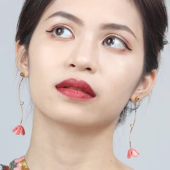 

S925 Sterling Silver Elegant Boho Simulated Pearl Coral Long Dangle Drop Earrings For Women Flower Handmade Zircon Ear Jewelry