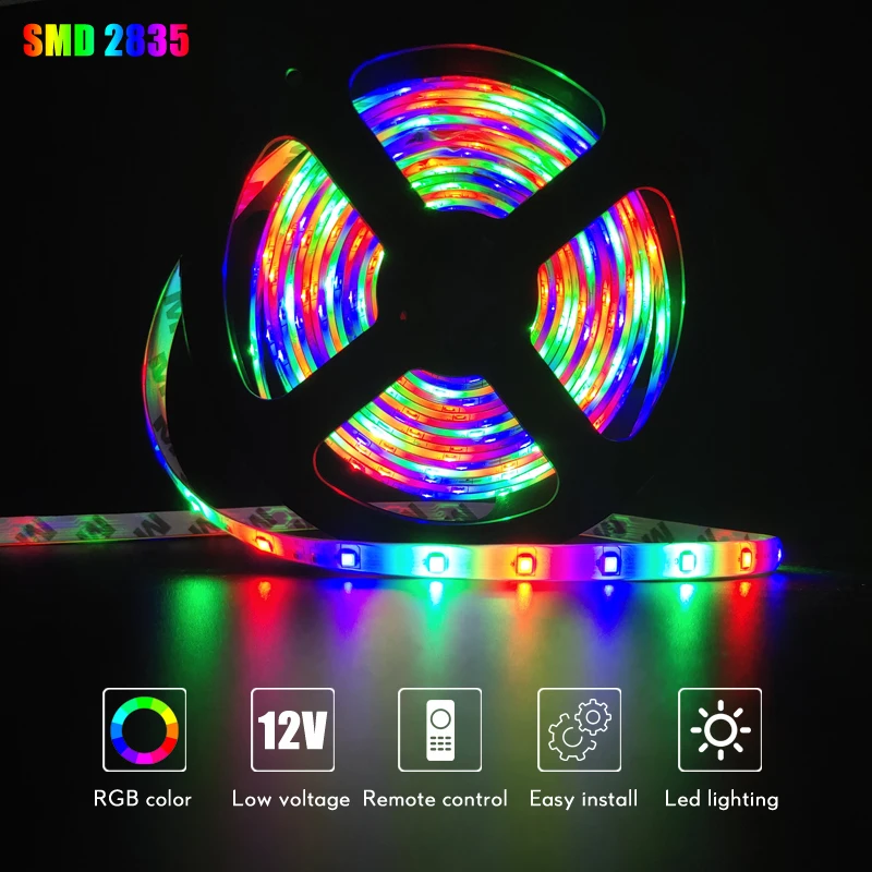 Светодиодная лента 5050 5 м 10 2835 15 RGB пульт дистанционного управления адаптер