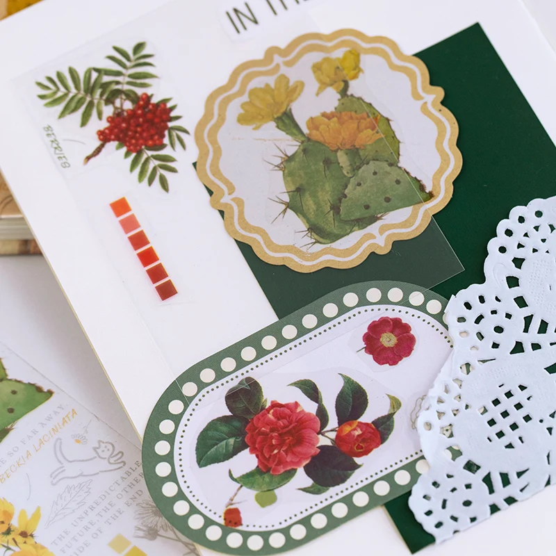 Натуральные растения с иллюстрацией васи лента прозрачная лента набор цветов японские бумажные наклейки клейкая лента декоративная DIY планировщик