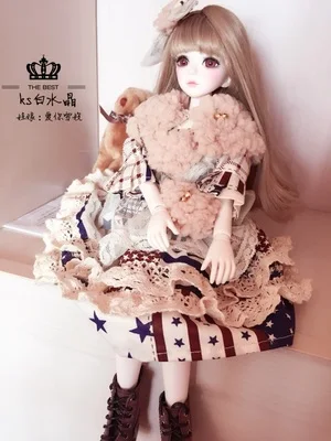 1/6 1/4 1/3 BJD clothing Accessories doll dress+scarf+bag for BJD/SD YOSD MSD SD13,not include doll, shoes,wig and other E2532