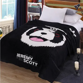 

Black Panda Coral Fleece Blankets/throw/quilt warm Plush on Bed/Sofa Sleeping Cover Bedding Throws Bedsheet for boy birthday