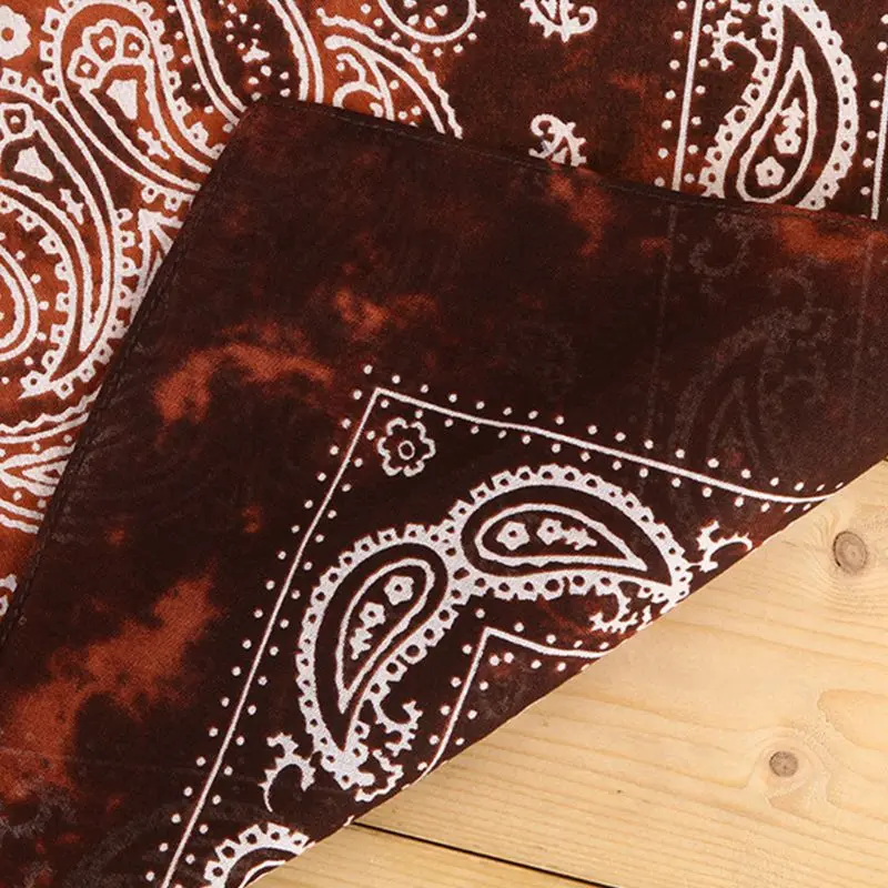 

Japanese Vintage Washed Tie-Dye Paisley Floral Unisex Cotton Pocket Square Scarf Headband Bandana Hip-Hop Wristband Neck Tie