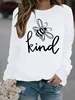 Bee Kind Printed Hoodies Women Fleece Long Sleeve O Neck Loose Sweatshirt Girls Women Hoodie Pullovers    Winter ► Photo 2/6