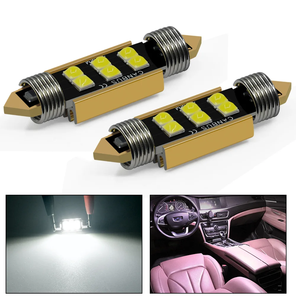 

Car Constant Current with Decoding Reading Light LED Double-Pointed 3030 6SMD License Plate Light Interior Light