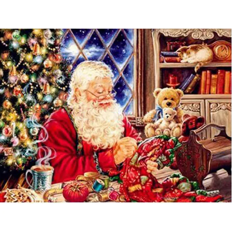 Diamond Embroidery Santa Sewing 5D DIY Mosaic Painting Full Square/Round Sea Decor Home | Дом и сад