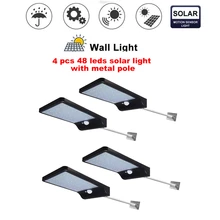 2/4pcs 48 led solar light ABS outdoor lighting garden decoration lamp motion sensor powerful solar lights security garden wall s