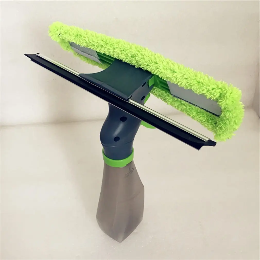 3-In-1 Window Cleaner Tool Multipurpose Spray Window Glass Wiper Brush Scraper Squeegee Home Cleaning Tool
