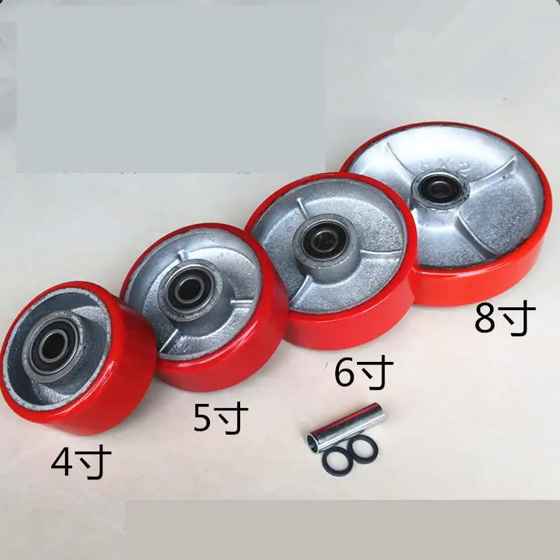 

Caster Heavy Single Wheel 4 "Pu Polyurethane Red Iron Core Flat Car