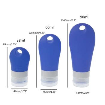 

Silicone Refillable Squeezable Hand Sanitizer Empty Bottle with Keychain Carrier X7YB