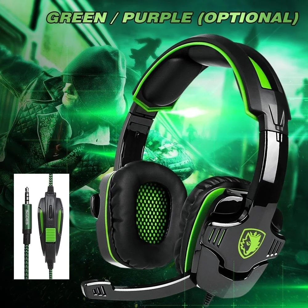 

3.5mm Gaming Headsets with Microphone Noise Cancellation Music Headphones for PS4 Xbox Laptop Tablet PC Mobile Wired Headphone