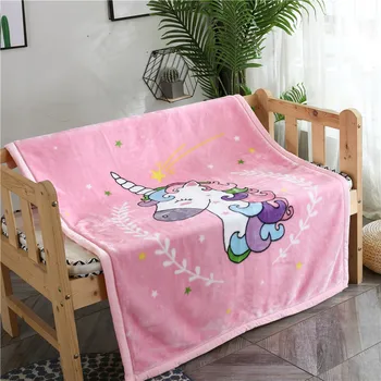 

Nordic Flannel throw blanket cute unicorn air conditioner children coral fleece blanket for beds Trolley Travel bed cover b133