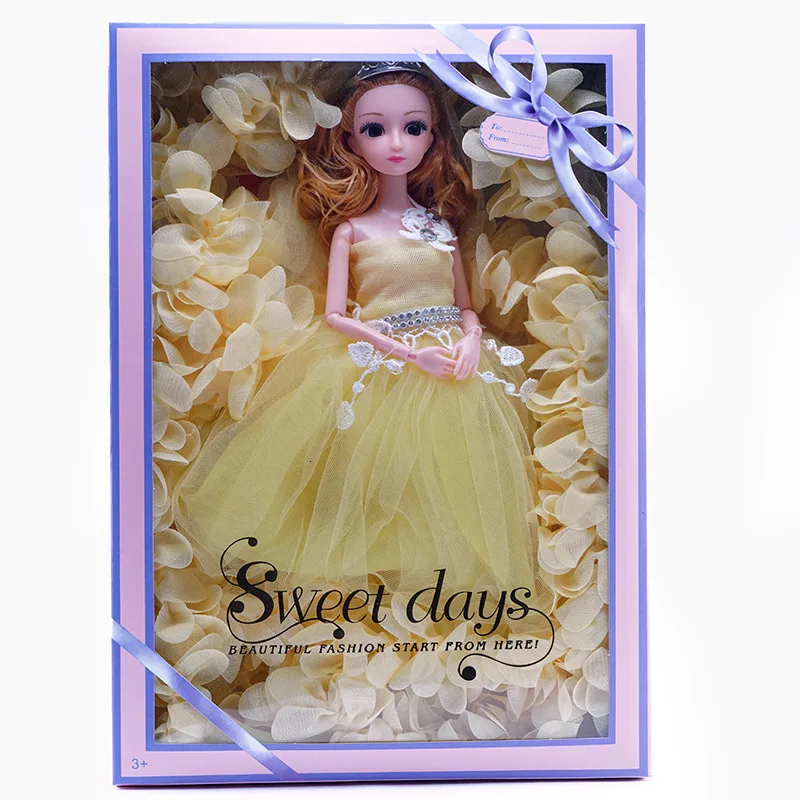 Yellow 190 40 см DIY BJD подвижное шарнирное тело красивое платье принцессы модные куклы игрушки для детей Детские куклы игрушки подарок на день рождения для девочек - Цвет: Yellow 190